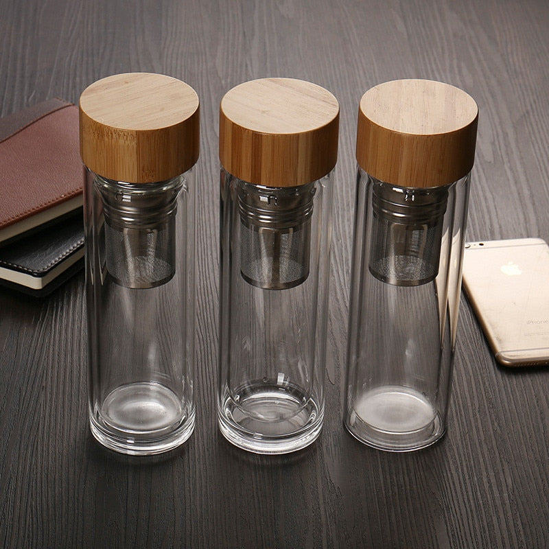 Tea Travel Buddy: Double Wall Glass Tumbler