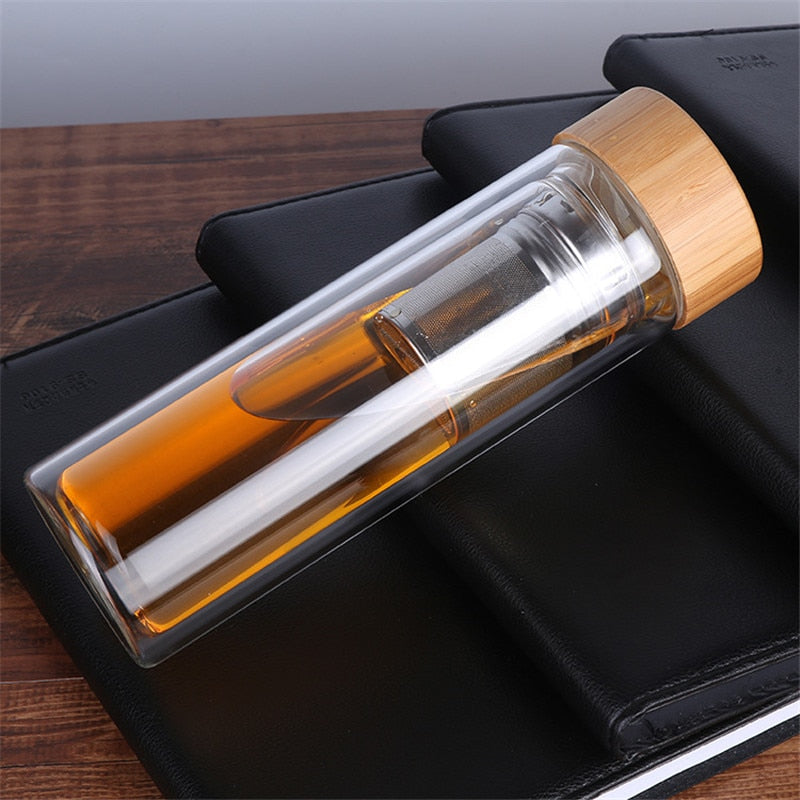 Tea Travel Buddy: Double Wall Glass Tumbler