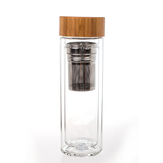 Tea Travel Buddy: Double Wall Glass Tumbler