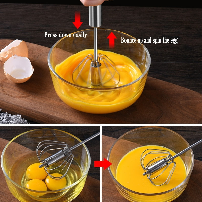 Self-Turning Stainless Whisk: Kitchen Pro