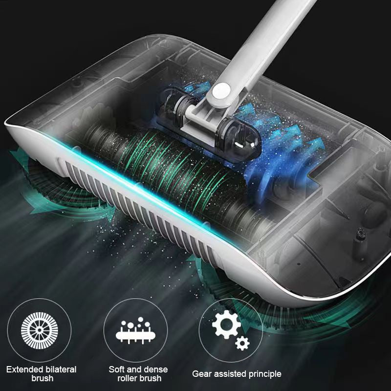 Hand-Push Broom and Dustpan Combo