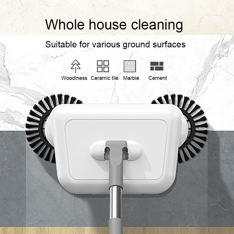 Hand-Push Broom and Dustpan Combo