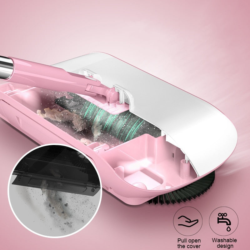 Hand-Push Broom and Dustpan Combo
