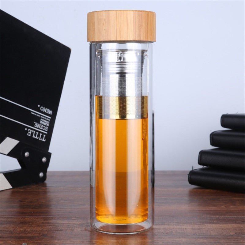 Tea Travel Buddy: Double Wall Glass Tumbler
