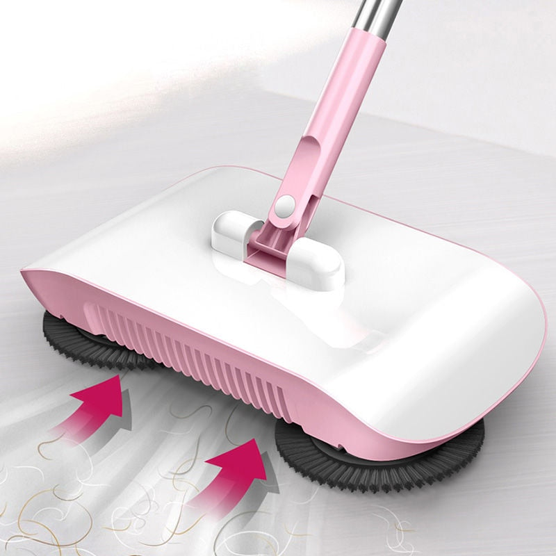 Hand-Push Broom and Dustpan Combo