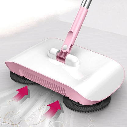 Hand-Push Broom and Dustpan Combo