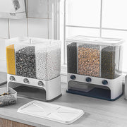Sealed Rice Storage Box Wall Mounted Seperated Grain Container Dry Food Dispenser Grain Storage Jar Kitchen Storage Organizer